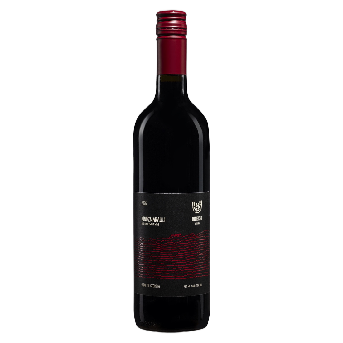 Binekhi Kindzmarauli semi-sweet red wine bottle