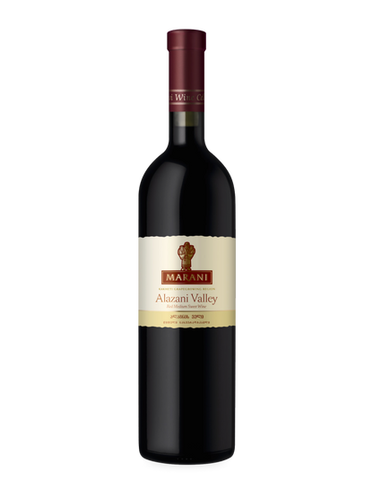 Marani Alazani Valley 2018 red wine bottle with no bg