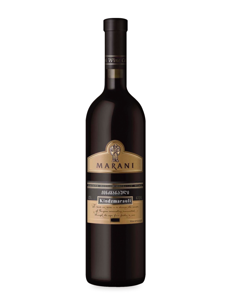 Marani Kindzmarauli 2018 red wine bottle with no bg