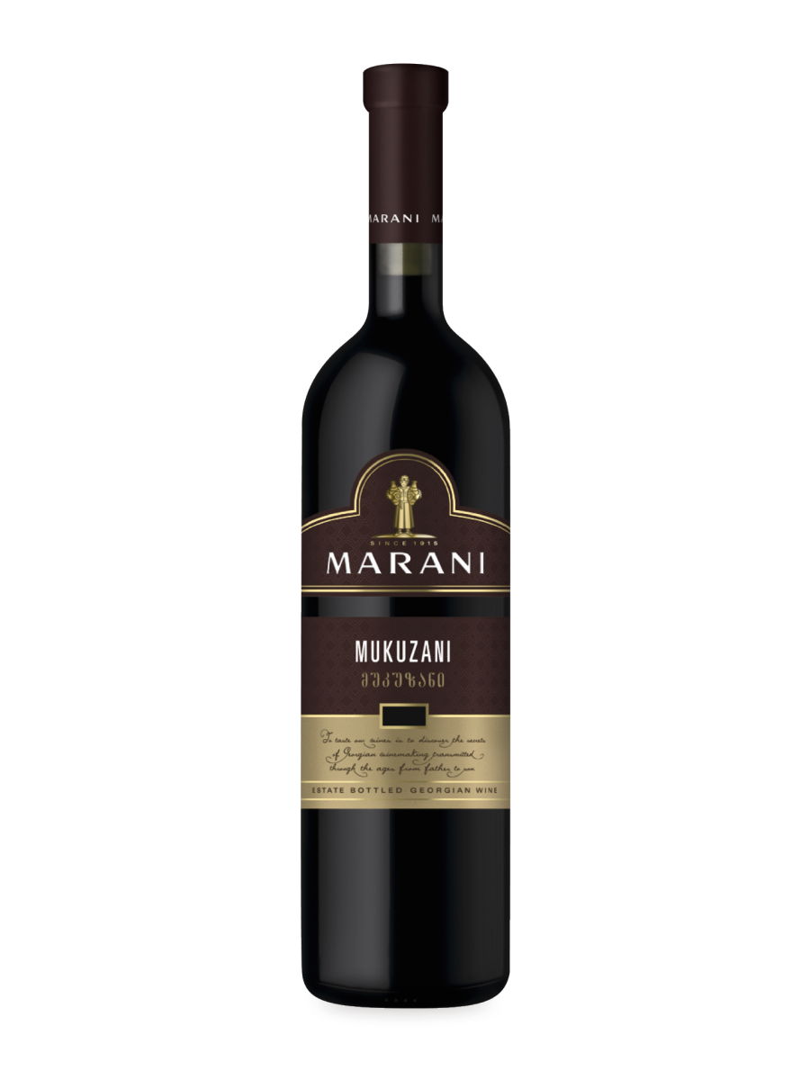 Marani Mukuzani 2018 red wine bottle withno bg