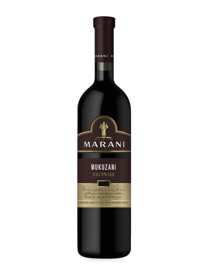 Marani Mukuzani 2018 red wine bottle withno bg