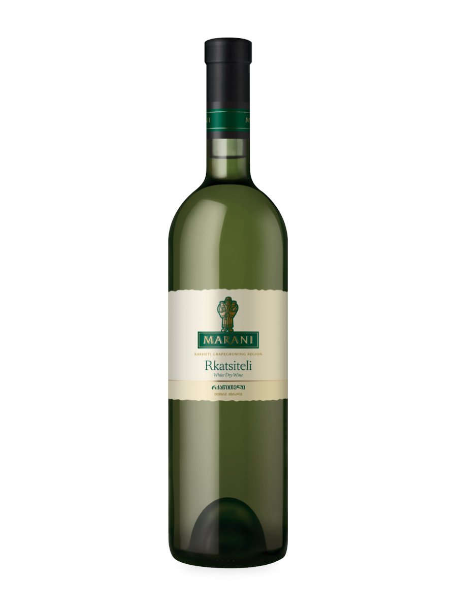 Marani Rkatsiteli 2018 white wine bottle with no bg