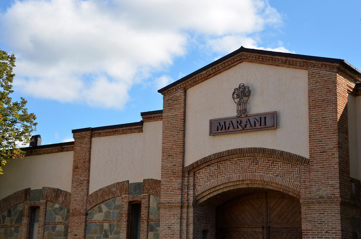 Front entrance of Marani Winery building, entrance of Marani Winery production facility