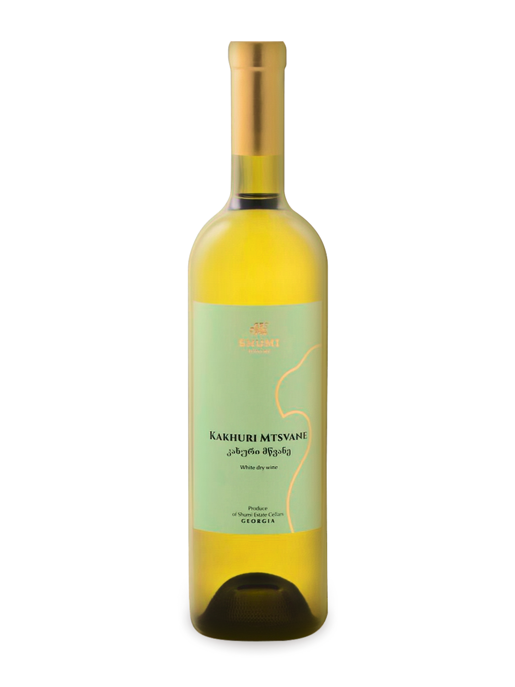 Bottle of Shumi Kakhuri Mtsvane 2021 with no  background