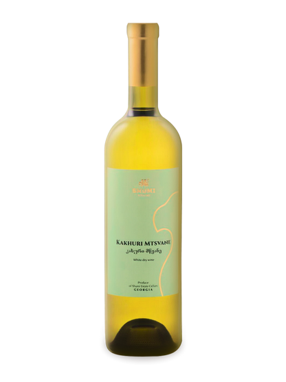 Bottle of Shumi Kakhuri Mtsvane 2021 with no  background