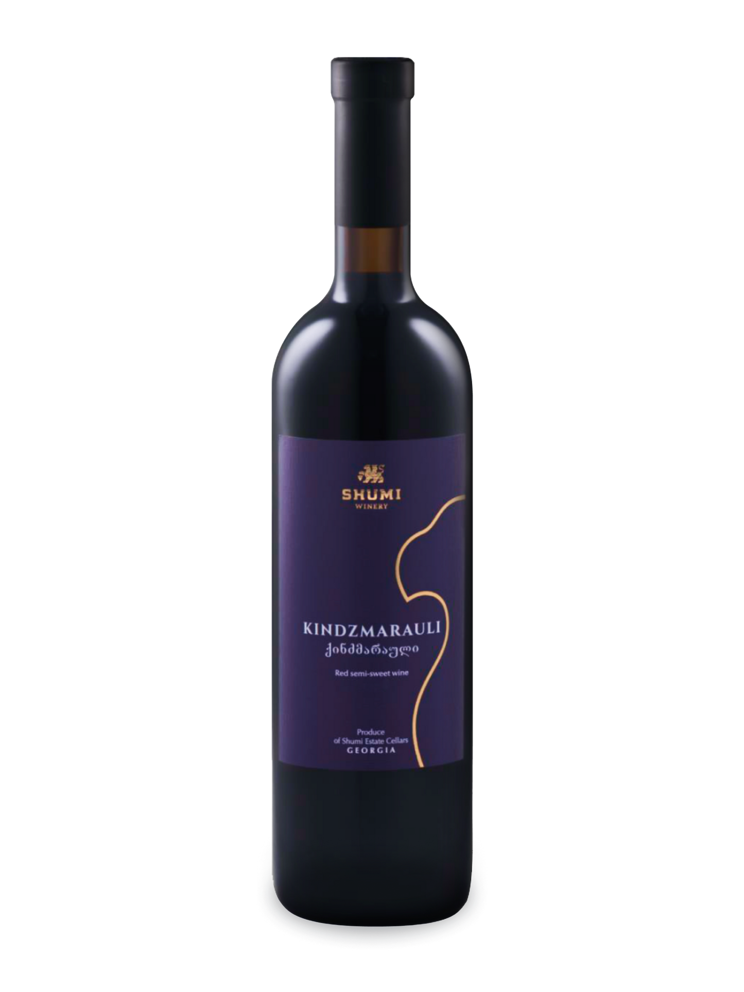 Bottle of Shumi Kindzmarauli 2022 with no background