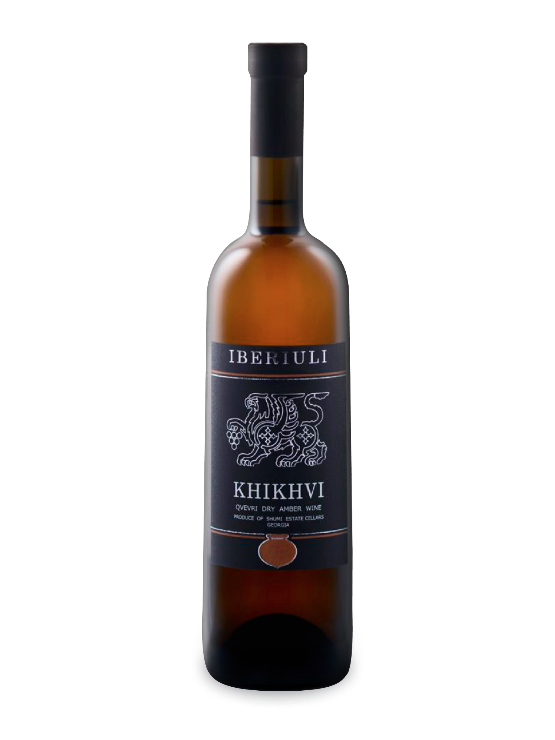 Shumi Iberiuli Khikhvi 2019 Qvevri - A Georgian Qvevri wine bottle with mo background