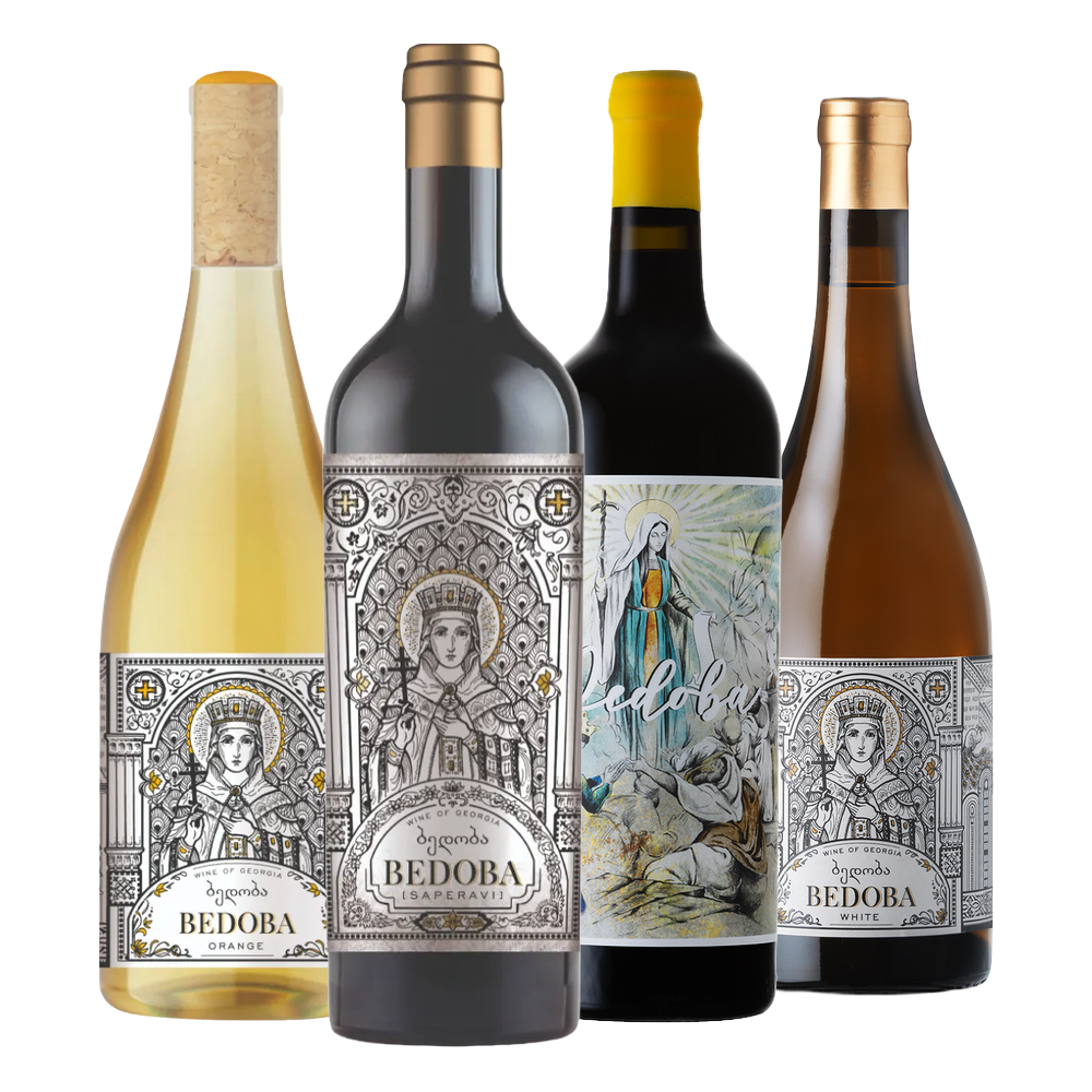 Bedoba wines collection: Orange, Saperavi, Saperavi reserve and White
