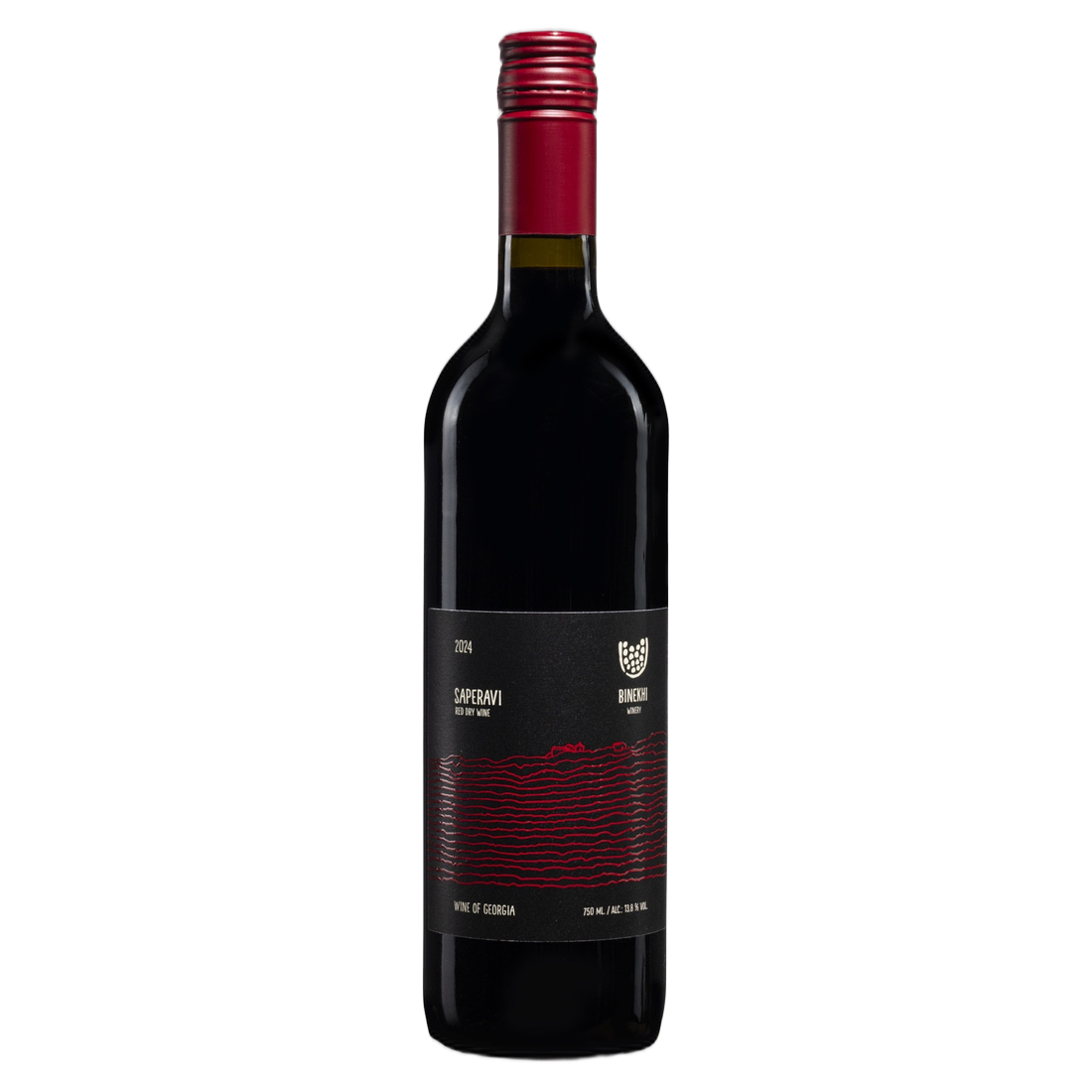 Binekhi Saperavi dry red wine bottle