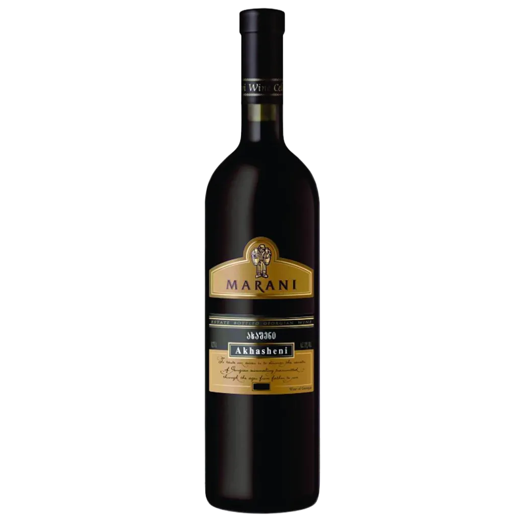 Bottle of Marani Akhasheni - Semi-sweet Georgian red wine