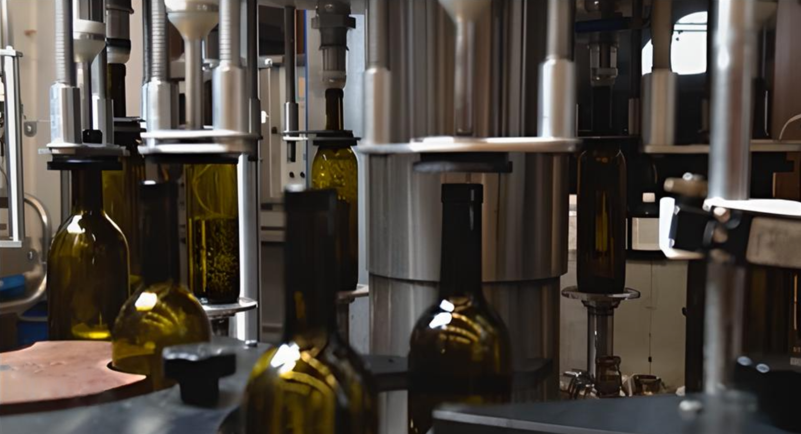 Bottling process at Shilda Winery production line